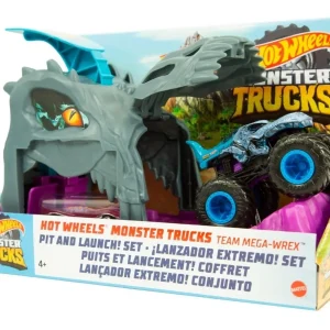 Hot Wheels Monster Trucks Extreme Launcher Set Team Mega-Wrex