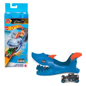 Hot Wheels Lanzador Tiburon Shark Launcher + 1 Aut
