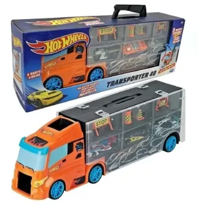 Camión Porta Vehículos Hot Wheels 3 Autos 39.5cm