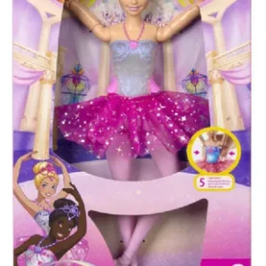 Barbie Muñeca Bailarina Luces Brillantes Tutú Rosa