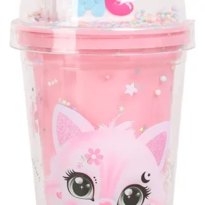 Vaso Acrílico 450ml Con Sorbete Chimola Personajes Color Gatito