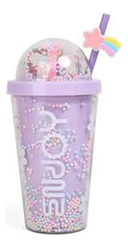 Vaso Acrílico Chimola Con Sorbete De 450ml Personajes color Arco Iris